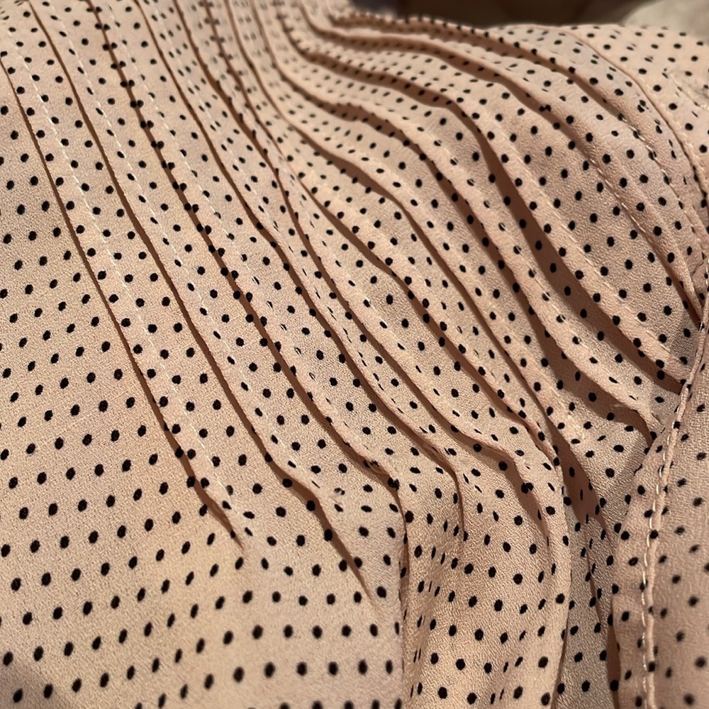 ELAINE ROSE Pink Polkadot Blouse Size XS